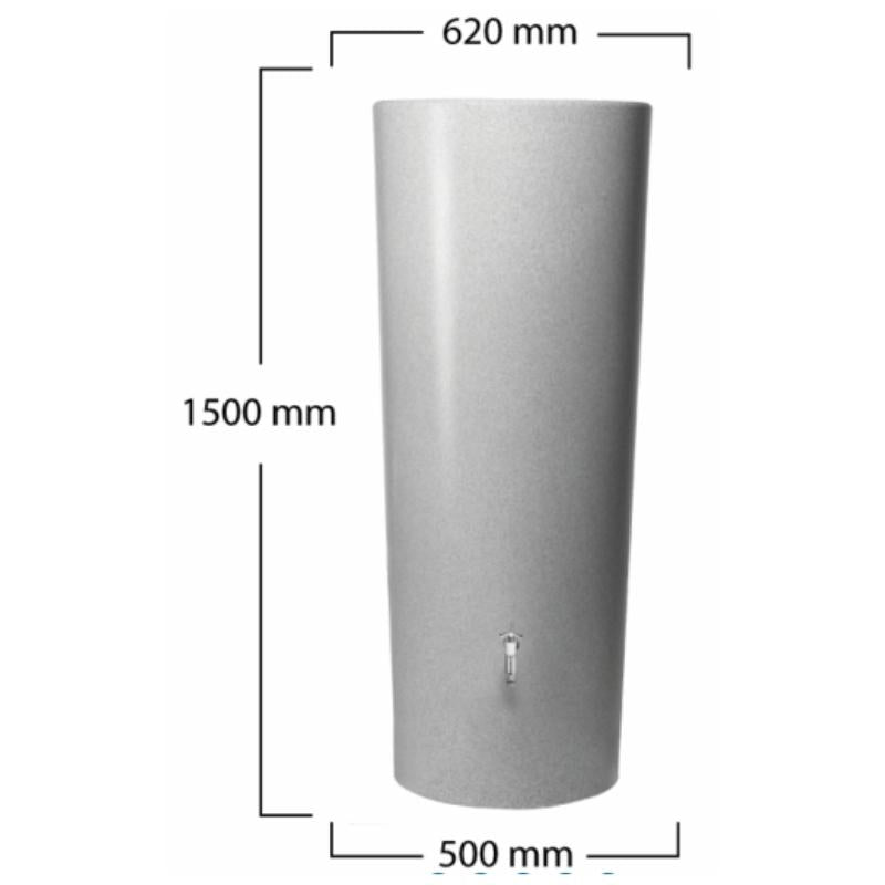 Stone 2in1 350L Rainwater Tank - Silver
