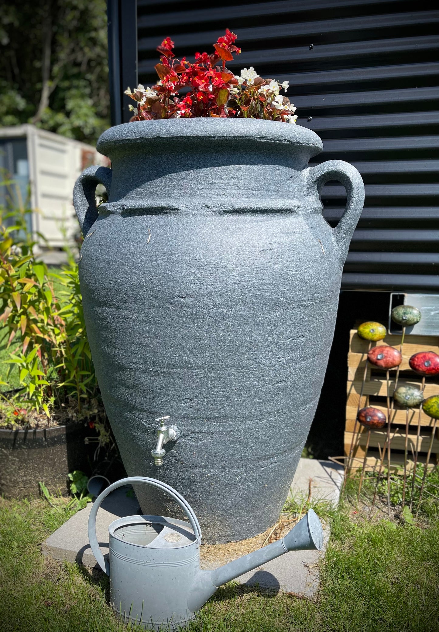 Antique Amphora Rainwater Tank 360L - Dark Granite