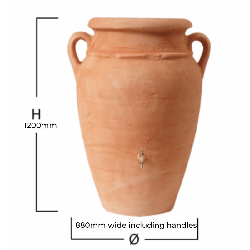 Antique Amphora Rainwater Tank 360L  - Terracotta